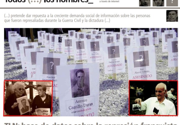 Imagen de cabecera de Todos Los Nombres.  Base de datos de víctimas del franquismo en Andalucía, Extremadura y Norte de África