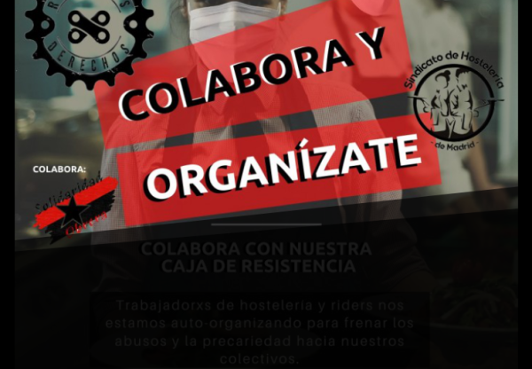 Imagen de cabecera de Caja de resistencia para trabajadorxs de la hostelería y del servicio de reparto a domicilio